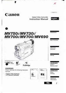 Canon MV 690 manual. Camera Instructions.